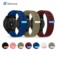 Bracelet de montre en nylon compatible avec Garmin Tactix 8 Fenix 7X 6 Pro Descent Forerunner Wave Loop Hook and Loop QuickFit Sport Strap