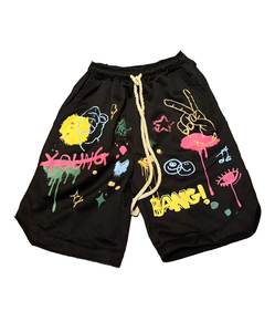 Femmes Graffiti Sports Summer Fashion Loose Casual Cotton Custom 2025 New Shorts - Product Image 1
