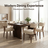 Chaises de salle à manger modernes du milieu du siècle, rembourrage en coton, dossier solide, cadre en bois dur, salon, chambre à coucher, utilisation hôtelière, imperméable, durable