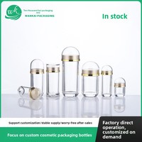 Flacon capsule haut de gamme en acrylique de 50 ml, peint par pulvérisation, fourni directement par l'usine, conteneur cosmétique pour pilules, tête de pompe en forme de balle