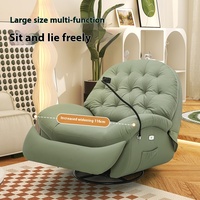 Canapé électrique inclinable de première classe, fonction de massage chauffante, fauteuil à bascule, tissu en cuir, métal, style de détente