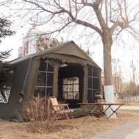 8.0 Tente de Camping de Luxe Verte en PVC, Gonflable à Air, Quatre Saisons, Étanche pour Extérieur, Meilleure Vente