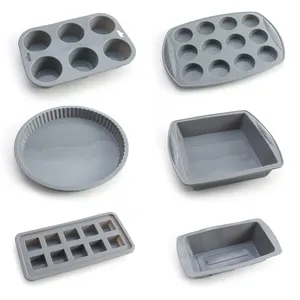 Cake Pizza Bread Loaf Muffin Cup Cake Rectangle Square Round Bakery Set Non Stick Silicone Baking Sheets