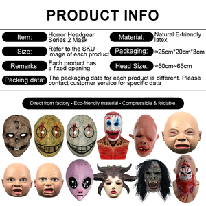 Máscara de Terror de Látex con Múltiples Estilos, Máscara de Demonio Aterrador para Casa Embrujada, Escape Room, Disfraz de Fiesta de Halloween, Personalizable - Product Image 2