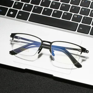 FANXUN 6109 Titanium Half Frame Glasses Non-Magnetic New Ultra-Light Myopia Optical Frame Colored Reading Screw Hinge