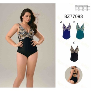 Costume da bagno intero taglie forti con controllo pancia, modello conservativo, monokini BZ77098 - Product Image 1
