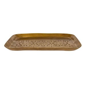 Luxury <b>Gold</b> Aluminum Rectangle <b>Serving</b> <b>Tray</b> with Handle for Party and Home Kitchen Use - Product Image 6