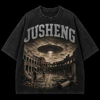 Camiseta Casual de Hombre, 280 g/m², 100% Algodón, Tejido de Punto, Cuello Redondo, Manga Corta, Estampado DTG, Estilo Vintage Orgánico, Streetwear