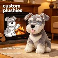 Boneka Anjing Schnauzer Kustom dengan Desain Buta Bersertifikat CE untuk Maskot Penunjang Emosional