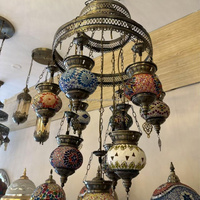 Mosquée islamique Grand Grand Lustre LED en fer doré Suspensions pour hôtel Turc Marocain Midcentury Garantie de 5 ans