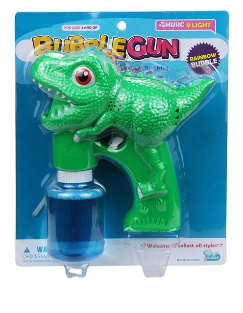 Summer Bubble Gun Toys Outdoor Toys Light and Music Dinosaur Bubble Gun Toys for Kids
