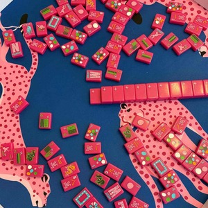 Tablevibe – Jeu de tuiles de mahjong modernes en acrylique, motif tropical, avec sac de rangement inclus - Product Image 1