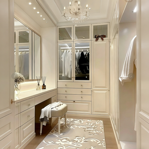 Armoire <span class=keywords><strong>de</strong></span> rangement murale BALOM, moderne, blanche, sur mesure, conçue pour la chambre à coucher et la salle <span class=keywords><strong>de</strong></span> <span class=keywords><strong>dressing</strong></span> d'hôtel - Product Image 3