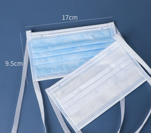 AOYA masker tali pengikat kepala bernapas non-tenun tiga lapis sekali pakai biru berkualitas tinggi Safety keamanan dipertebal - Product Image 6