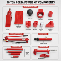 Kit de réparation de carrosserie automobile 10 tonnes hydraulique YZ-4113 avec pompe manuelle et tuyau de vérin pour atelier de débosselage de camions