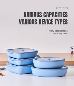 Ustensiles de cuisine en verre borosilicaté allant au four, ustensiles de cuisson allant au lave-vaisselle avec revêtement antiadhésif, plat de cuisson en verre avec couvercle - Product Image 3