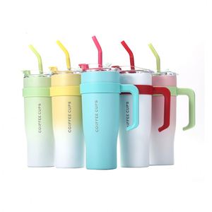 Custom 40oz Stainless Steel <b>Large</b> Capacity Water Cup Portable Car Water Cup Portable Men's and Women's Straw Thermos Cup - Product Image 2