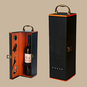 Boîte <span class=keywords><strong>cadeau</strong></span> en cuir PU pour vin rouge, <span class=keywords><strong>coffret</strong></span> <span class=keywords><strong>cadeau</strong></span> en cuir pour une bouteille de vin rouge, boîte en papier pour emballage de bouteille, boîte <span class=keywords><strong>cadeau</strong></span> élégante pour vin rouge - Product Image 5