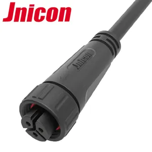 Jnicon conector de plástico à prova d'água, conector de tomada elétrica ip68 m16