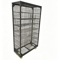 Cage de transport pour volailles en fil métallique robuste à 8 couches, capacité 500 kg, avec roues, pliable et mobile