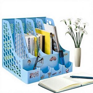 Wholesale Plastic Thickened Document Rack <b>File</b> Basket Storage Box Office Supplies Desktop <b>Organizer</b> Large-Capacity Book Stand - Product Image 1