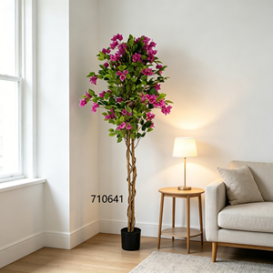 <span class=keywords><strong>Arbre</strong></span> artificiel de bougainvillier en pot, plante fleurie fuchsia, faux <span class=keywords><strong>arbre</strong></span> <span class=keywords><strong>avec</strong></span> pot en plastique, 160 cm, décoration de sol pour salon, couloir - Product Image 1