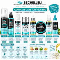 Kit d'installation de perruques à usage domestique : Colle à dentelle imperméable, Spray de fusion, Huile de croissance capillaire, Produits de soin des cheveux, Kit de produits pour perruques à dentelle, Marque privée