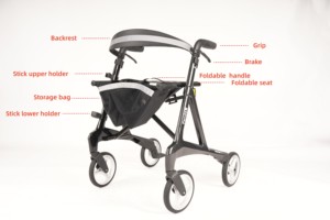 Andador médico para ancianos, andador ligero al aire libre con asiento - Product Image 6