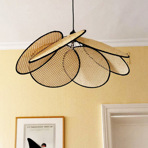 Japanese Style Rattan Pendant <b>Light</b> Round E27 LED Single Head Chandelier For <b>Dining</b> Room Living Room Guesthouse Tea Room - Product Image 3