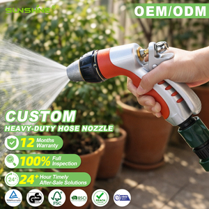 Boquilla de Manguera de Jardín de Aleación de Zinc Personalizada SUNSHINE con Empuñadura Ergonómica de TPR, Rociador de Agua para Lavado de Autos y Riego de Plantas, OEM ODM - Product Image 1
