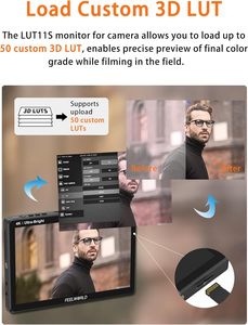 Moniteur <span class=keywords><strong>de</strong></span> terrain pour appareil photo reflex numérique FEELWORLD LUT11S 10,1 pouces ultra lumineux 2000 nit, <span class=keywords><strong>écran</strong></span> tactile, 3G-SDI, 4K HDMI, alimentation externe F970 - Product Image 4