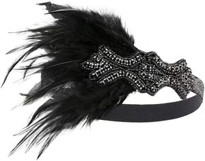 Feather <b>Headband</b> Women Vintage <b>Beaded</b> Hair Band Ethnic Style Costume Headpiece For Themed Party Banquet Masquerade Halloween - Product Image 4