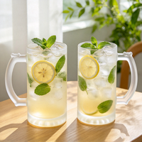 Tasse à sublimation en verre dépoli avec poignée, haute qualité, design simple, idéale pour la rentrée scolaire – Meilleure vente