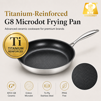 Sartén de Titanio KFCC G8 con Revestimiento Cerámico Antiadherente, Superficie Microdot, Triple Capa de Acero Inoxidable