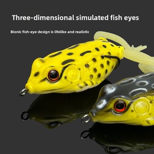 เหยื่อตกปลาแบบมีหนามสองด้าน รูปทรงกบ ทำจากซิลิโคน ชนิด Crankbait เหยื่อปลอมแบบนิ่ม พร้อมตะขอ - Product Image 3