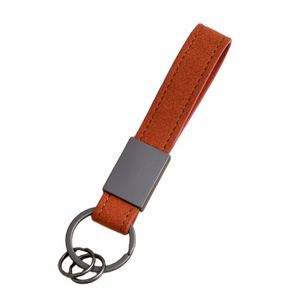 Llavero de Coche de Lujo de Alta Gama en Gamuza, Llavero Personalizado para Parejas con Correa y Cordón, Llavero de Cuero - Product Image 1