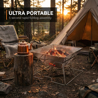 Meilleure Vente : Barbecue Portable en Acier Inoxydable, Poêle à Bois Pliable pour Camping, Foyer d'Extérieur pour Tente et Fêtes BBQ