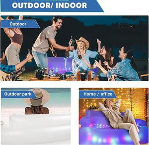Canapé <span class=keywords><strong>gonflable</strong></span> à LED Chaise longue éclairée avec pompe à air intégrée Adultes Enfants Camping Maison <span class=keywords><strong>Piscine</strong></span> Salles de jeux - Product Image 4