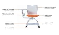 Table d'écriture moderne et chaise de salle de formation scolaire pour étudiant avec tablette, cadre en plastique pliable, pieds en fer, mouvement coulissant