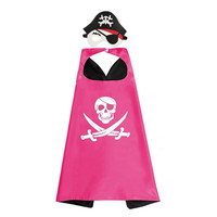 Disfraz de Capa de Pirata de 3 Piezas para Niños, Capa de Pirata con Máscara para Niños, Disfraces para Fiestas de Carnaval de Halloween