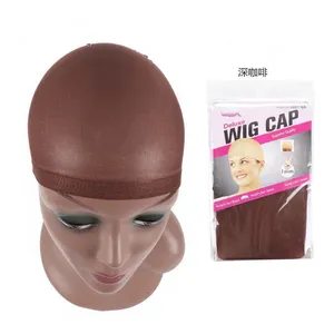 2Pcs High Quality Wig Cap Brown Stocking Cap To Christmas Cosplay Wig Caps Stocking Elastic Liner Mesh For Making Wigs