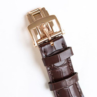 Montre automatique de luxe pour homme, haute qualité, style hip-hop, boîtier or rose, bracelet en cuir, calendrier, semaine, phases de lune