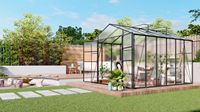 Serre de jardin écologique, imperméable, anti-rongeurs, super grande, avec structure en aluminium robuste thermolaqué et couverture en polycarbonate anti-UV