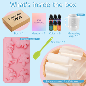 <span class=keywords><strong>Kit</strong></span> de fabricación de jabón de dinosaurio de papelería original, haz tu propio <span class=keywords><strong>kit</strong></span> de jabón, moldes de dinosaurio, colores de tinta, kits de ciencia divertidos para niños - Product Image 2