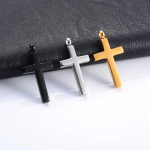 Collier pendentif croix chrétienne en acier inoxydable pour femmes et hommes, breloques pour chaîne, ras-de-cou, bijoux de prière minimalistes, accessoires - Product Image 2