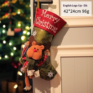 Yuefu - Grandes Bolsas de Regalo Navideñas de Tela con Diseño de Papá Noel <span class=keywords><strong>y</strong></span> Árbol, Adornos Colgantes Decorativos - Product Image 4