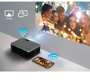 Mini projetor de video pocket tv, led, 1080p, com bateria de bolso