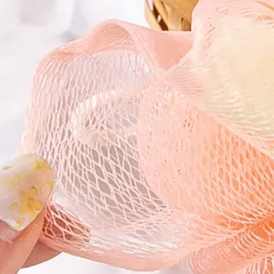 Gloway 20g thân thiện với da mềm Lưới tắm Scrubber cơ thể pouf <span class=keywords><strong>Sponge</strong></span> vòng tắm vòi sen <span class=keywords><strong>Sponge</strong></span> W/hình trái tim bọt xốp bên trong - Product Image 5