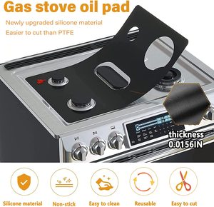 Accessoires pour cuisinière à gaz réutilisables de 0,2 mm, protection contre l'huile, couvercle de brûleur en PTFE/silicone, protection de cuisinière - Product Image 2