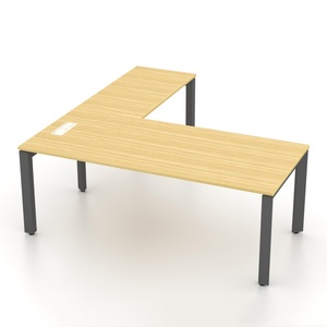 <span class=keywords><strong>Bureau</strong></span> de direction en forme de L de haute qualité avec <span class=keywords><strong>plateau</strong></span> en mélamine couleur <span class=keywords><strong>bois</strong></span> clair et pieds métalliques durables, avec extension latérale pour <span class=keywords><strong>bureau</strong></span> - Product Image 4